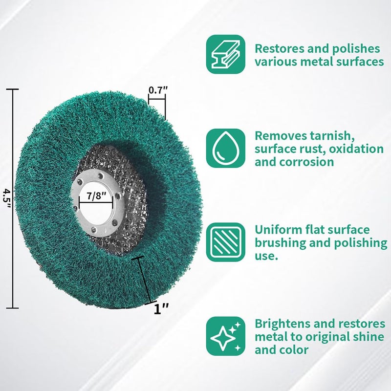 NuoDunco 10Pcs 180 Grit Scour Flap Disc 4 1/2 Inch Angle Grinder Attachment Coarse Sanding Disc Paint Rust Remover Wire Brush Metal Polishing Wheel - Image 2